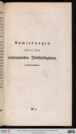 Anmerkungen über die vorhergehenden Denkwürdigkeiten