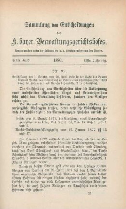 Erster Band. 1880. Elfte Lieferung. - Nr. 92. - Nr. 108.