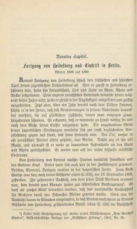 Neuntes Capitel. Fortgang von Heidelberg und Eintritt in Berlin. Winter 1808 auf 1809