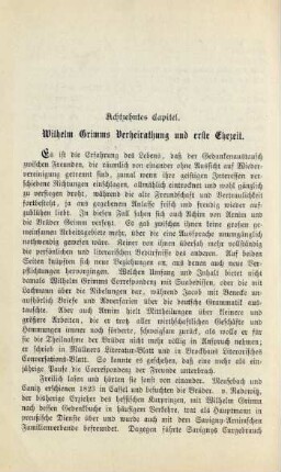 Achtzehntes Capitel. Wilhem Grimms Verheirathung und erste Ehezeit