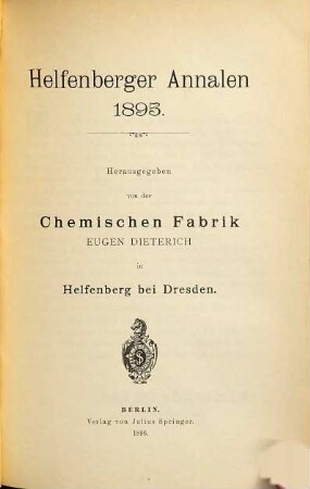 Helfenberger Annalen. 1895