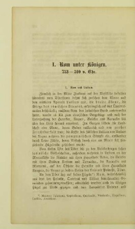 I. Rom unter Königen. 753 - 510 v.Chr