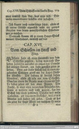 Cap. XVI. Vom Schiessen im Lauff und Flug