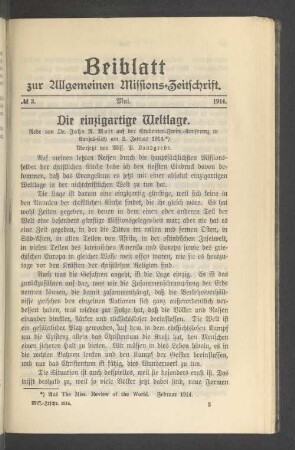 Beiblatt N° 3. Mai. 1914