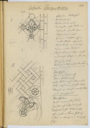 Predigerkirche, Erfurt: Details Fenster (aus: Skizzen- und Fotoalbum 8)
