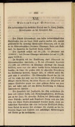 XXI. Würtembergs Sibirien