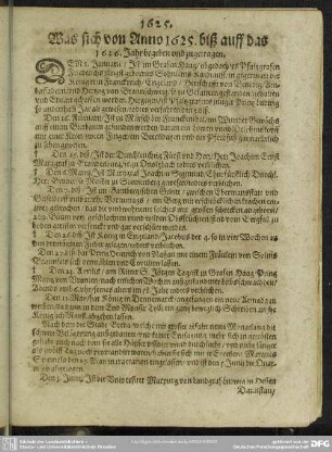 Was sich von Anno 1625. biß auff das 1626. Jahr begeben und zugetragen