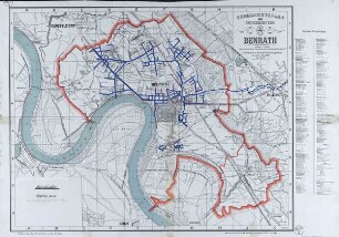 Übersichtsplan der Bürgermeisterei Benrath, Kanalisation