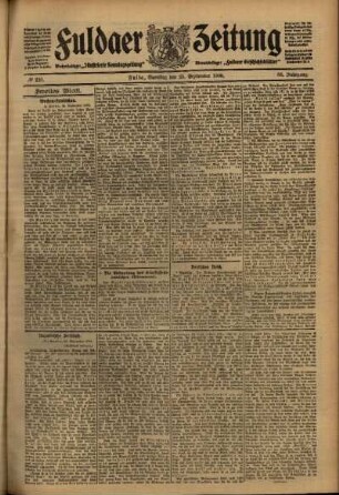 Zweite Ausgabe vom Samstag, den 25. September 1909.