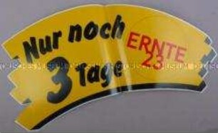 Werbeaufkleber für "Ernte 23"-Zigaretten