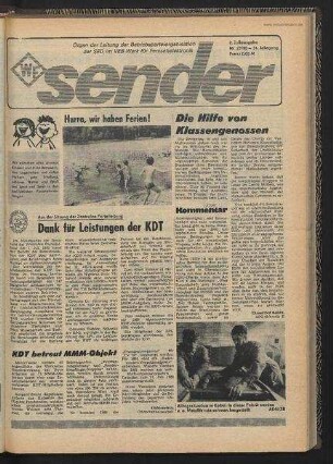 Betriebszeitung 'WF-Sender', Nr.27/1980 (2. Juliausgabe 1980)