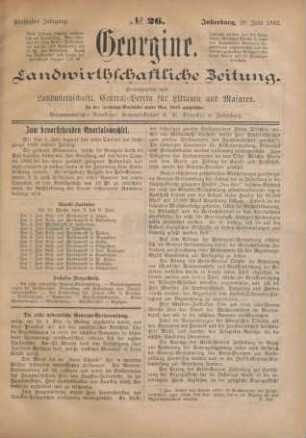 Fünfzigster Jahrgang. No. 26. Insterburg, 29. Juni 1882.
