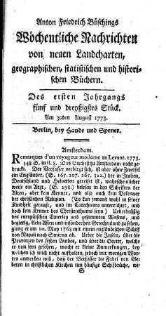 Fünf und dreyßigstes Stück