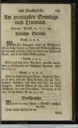 Am zwanzigsten Sonntage nach Trinitatis