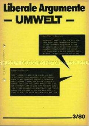 Mitteilungsblatt der FDP Liberale Argumente" zum Thema Umwelt
