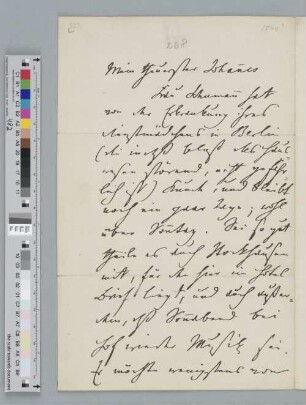 Brief an Johannes Brahms