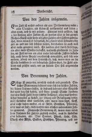 Von den Zahlen insgemein.