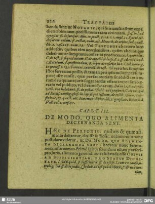 Caput III. De Modo, Quo Alimenta Decernanda Sunt