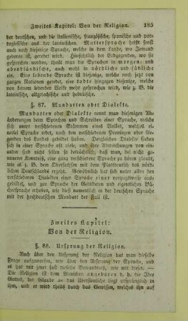 Zweites Kapitel: Von der Religion