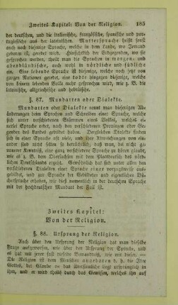Zweites Kapitel: Von der Religion