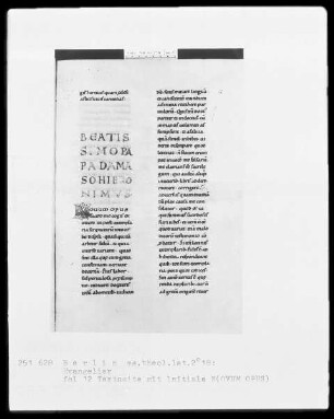Evangeliar — Initiale N(OVUM OPUS), Folio 12recto