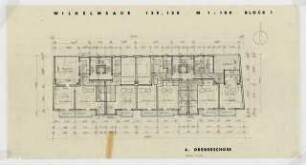 Wohnhäuser Wilhelmsaue 129/130/130 A-C, Berlin-Wilmersdorf: Grundriss 6. Obergeschoss 1:100