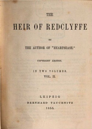 The heir of Redclyffe : in 2 volumes, 2