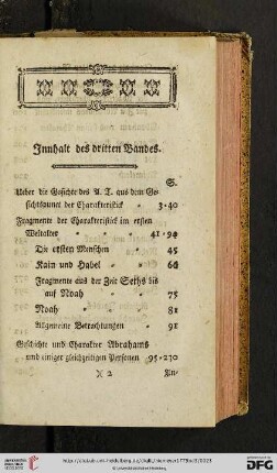 Innhalt des dritten Bandes