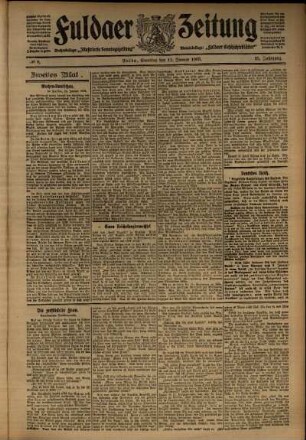 Zweite Ausgabe vom Samstag, den 11. Januar 1908.