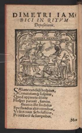 Dimetri Iambici in ritum depositionis.