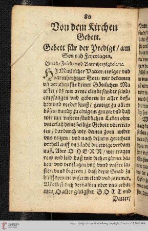 Von dem Kirchen Gebett