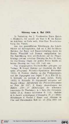 Sitzung vom 4. Mai 1909