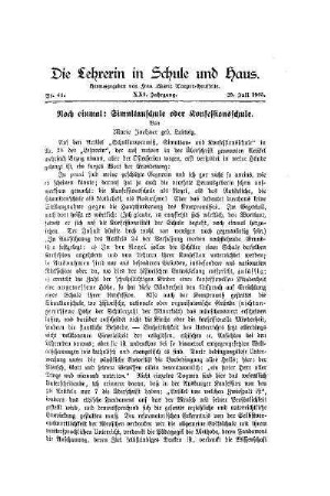 Noch einmal: Simultanschule oder Konfessionssschule