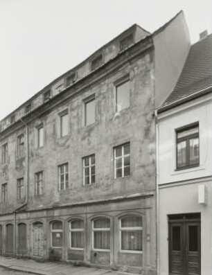 Pirna-Altstadt, Barbiergasse 4. Wohnhaus (18. Jh.). Straßenansicht