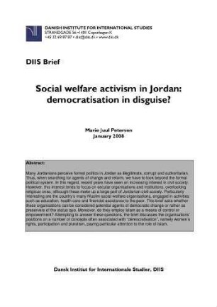 Social welfare activism in Jordan : democratisation in disguise?