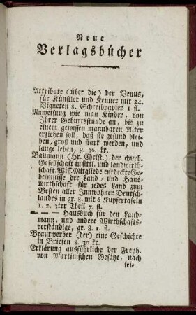 Neue Verlagsbücher.