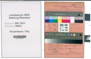Entnazifizierung Fritz Krusenbaum , geb. 04.04.1919 (Kaufm.Angestellter)