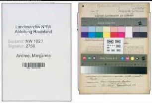 Entnazifizierung Margarete Andree , geb. 02.08.1890 (Kauffrau)