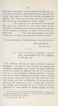 IV. Johan Van Twist, gouverneur van Malaka ..., 25 November 1641