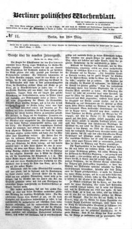 No 11, 18. März 1837