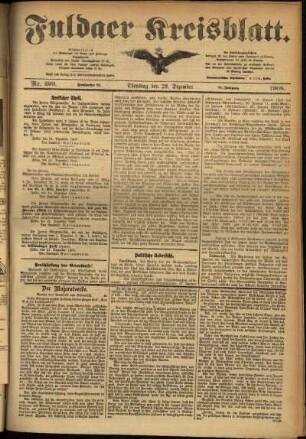 Ausgabe vom Dienstag, den 29. Dezember 1908.