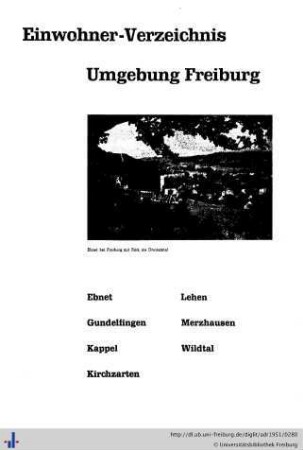 Einwohner-Verzeichnis Umgebung Freiburg.