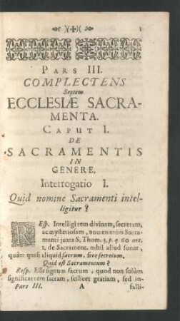 Caput I. De Sacramentis In Genere