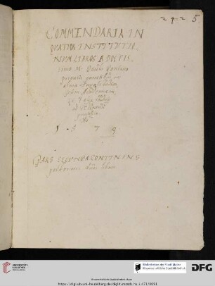 Paul Brückner, Commentaria in quattuor Institutionum libros (p. II)