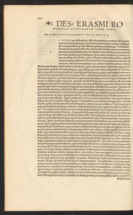 Des. Erasmi Roterodami Epistolarum Liber XXVI.