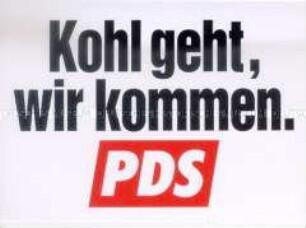 Aufkleber der PDS zur Bundestagswahl 1998