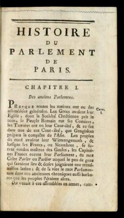 Histoire Du Parlement De Paris.