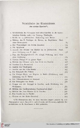 Verzeichnis der Illustrationen des ersten Bandes