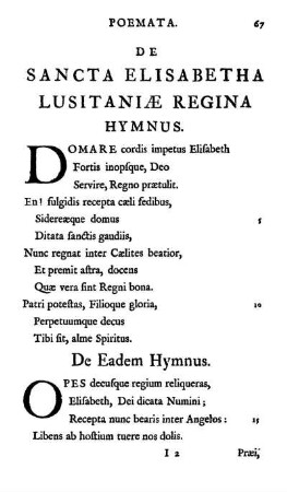 De Sancta Elisabetha Lusitaniæ Regina Hymnus.