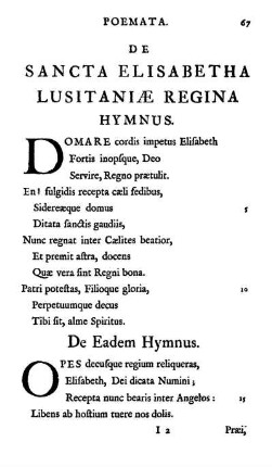 De Sancta Elisabetha Lusitaniæ Regina Hymnus.